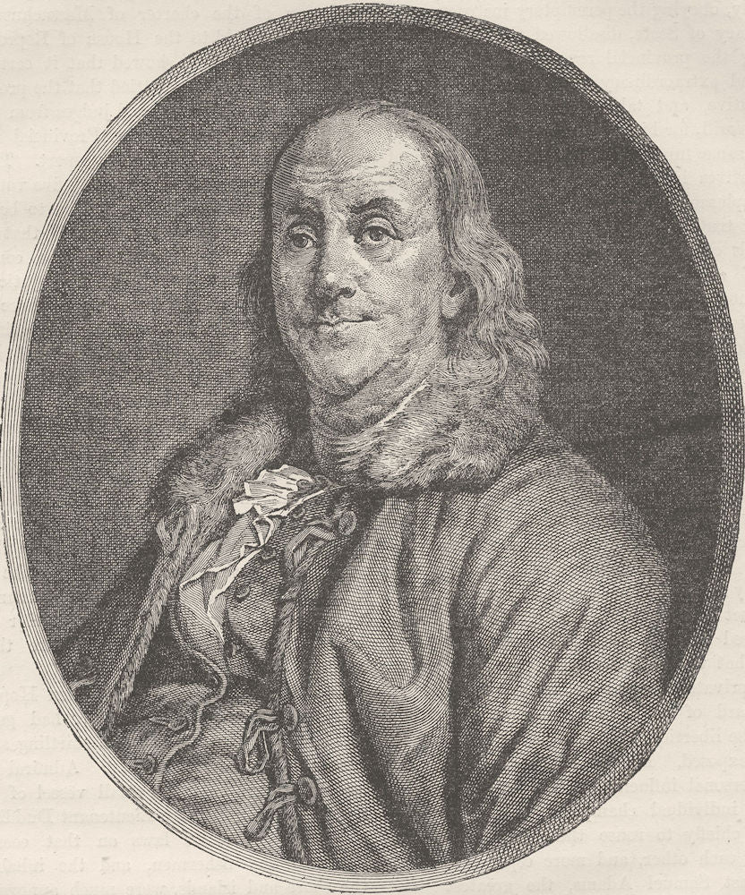 POLITICS. Benjamin Franklin(Chevillet) c1880 old antique vintage print picture